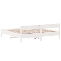 Bedframe zonder matras massief grenenhout wit 200x200 cm - thumbnail