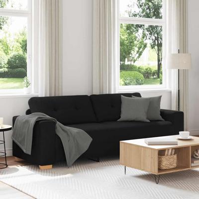 3-zitsbank zwart 220x78x80 cm stof