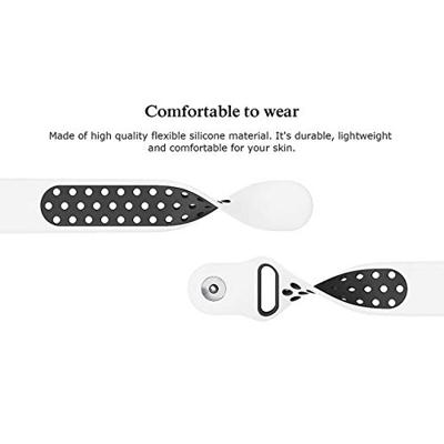 Fitbit Versa 1 / 2 & Lite sportbandje - Maat: Small - Wit + Zwart