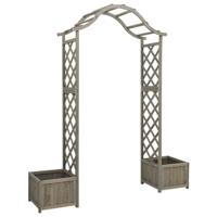 Pergola met plantenbak massief vurenhout grijs - thumbnail