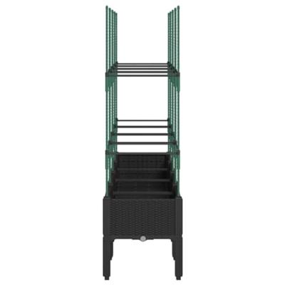 VidaXL Plantenbak met latwerk 160x40x142,5 cm polypropeen zwart VidaXL Plantenbak met latwerk 160x40x142,5 cm polypropeen zwart