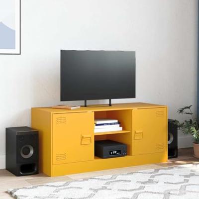 Tv-meubel 99x39x44 cm staal mosterdgeel