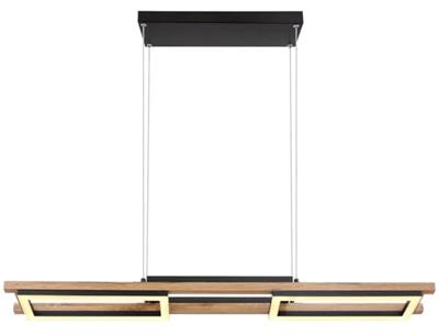 Globo Desing hanglampIlla zwart met hout - 67266H