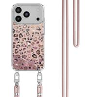 iPhone 17 Pro Max hoesje met rosegoud koord - Rosé Leopard - thumbnail