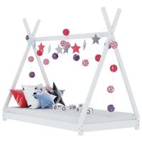 Kinderbedframe massief grenenhout wit 90x200 cm - thumbnail