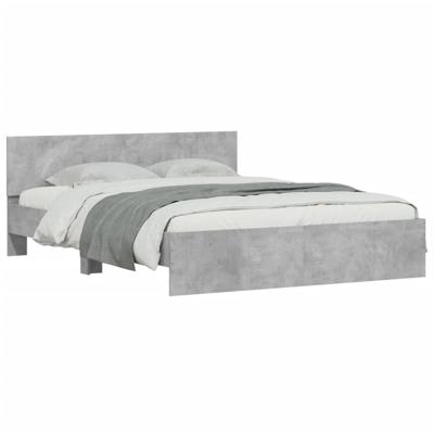 Bedframe met hoofdeinde betongrijs 160x200 cm
