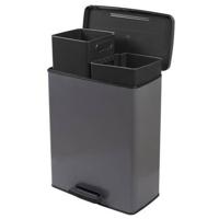 Curver Decobin Duo Prullenbak - 26L+26L - Rechthoekig - Cool Grey - thumbnail