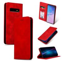 Retro huid voelen Business magnetische horizontale Flip lederen case voor Samsung Galaxy S10?? (rood) - thumbnail