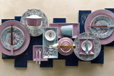 Pip Studio Oriental Flower Festival Set/6 Theelepels Blauw