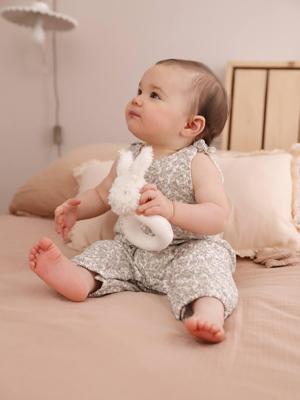 Boxpakje baby van geborduurd katoengaas wit