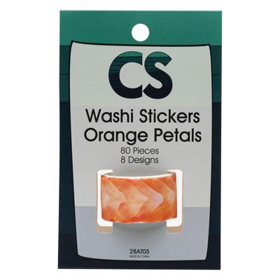 Colorations - washi stickers - oranje bloemblaadjes, 80st.