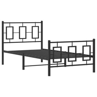 Bedframe met hoofd- en voeteneinde metaal zwart 90x190 cm
