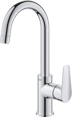 GROHE BauEdge waterbesparende 1-gats wastafelkraan L-size chroom 23911001 GROHE BauEdge waterbesparende 1-gats wastafelkraan L-size chroom 23911001