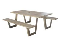Vita Massa rechthoekige picknicktafel taupe - thumbnail