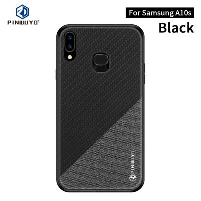 Voor Galaxy A10S PINWUYO Rong serie schokbestendige PC + TPU + chemische Fiber doek beschermende cover (zwart)