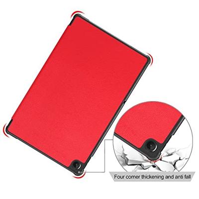 Lunso - Lenovo Tab M10 Plus Gen 3 (3e generatie) - Tri-Fold Bookcase hoes - Rood