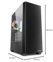 Sharkoon vs9 rgb black midi tower behuizing (zwart | 2x usb-a | 1x usb-c | rgb | tempered glass) - thumbnail