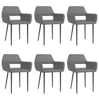 vidaXL Eetkamerstoelen 6 st kunstleer grijs - thumbnail