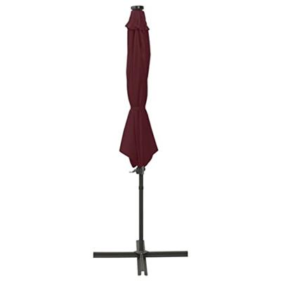 VidaXL Zweefparasol met paal en led-verlichting 300 cm bordeauxrood