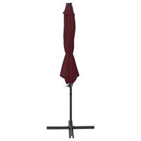 VidaXL Zweefparasol met paal en led-verlichting 300 cm bordeauxrood - thumbnail