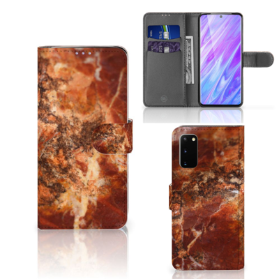 Samsung Galaxy S20 | Bookcase | Marmer Bruin