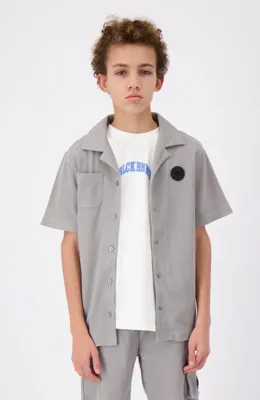 Black Bananas Waffle Shirt Kids Grijs - Maat 164 - Kleur: Grijs | Soccerfanshop