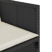 5-delige Tuinset met kussens poly rattan zwart - thumbnail