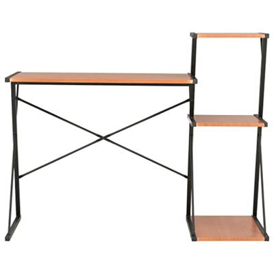 VidaXL Bureau met schap 116x50x93 cm zwart en bruin