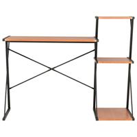 Bureau met schap 116x50x93 cm zwart en bruin - thumbnail