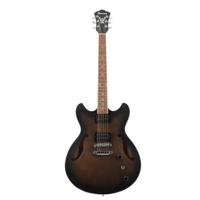 Ibanez AS53 Artcore Transparent Black Flat semi-akoestische gitaar - thumbnail
