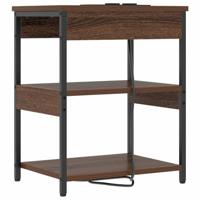 Nachtkastje 2 pcs bruin eikenkleur Bewerkt hout - thumbnail