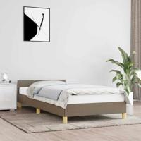 Bedframe met hoofdeinde zonder matras 90x190 cm stof taupe - thumbnail