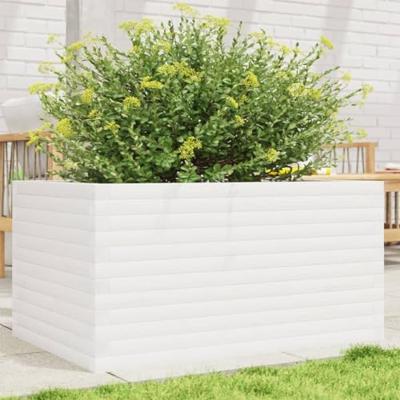 VidaXL Plantenbak 90x60x46 cm massief grenenhout wit VidaXL Plantenbak 90x60x46 cm massief grenenhout wit