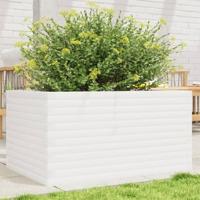 VidaXL Plantenbak 90x60x46 cm massief grenenhout wit - thumbnail
