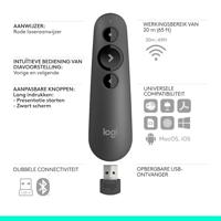 Logitech R500s Draadloze presenter Bluetooth/RF Grafiet - thumbnail