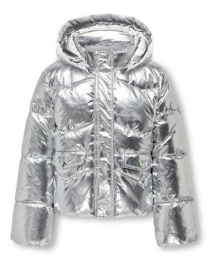 Kids ONLY winter winterjas meisjes - grijs - KogPearl - puffer, capuchon