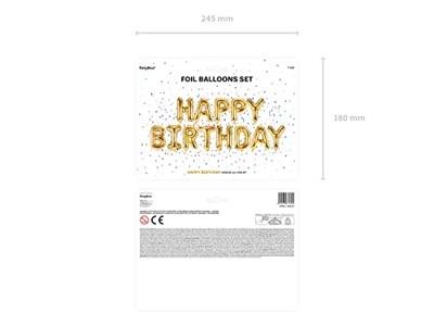 Folie Ballonnen Set Happy Birthday Goud