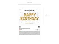 Folie Ballonnen Set Happy Birthday Goud - thumbnail