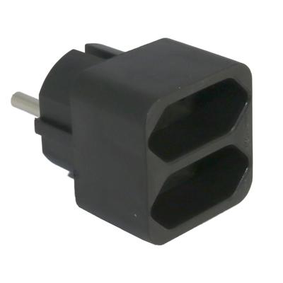 Enzo Tweeweg euro verloop-stekker zwart 230V 6175890