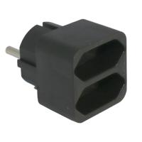Enzo Tweeweg euro verloop-stekker zwart 230V 6175890 - thumbnail