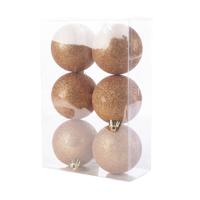 Cosy @Home Kerstballen Koper ø 8 cm - 6 Stuks - thumbnail