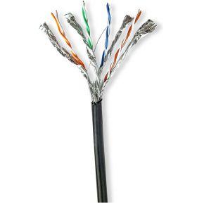 Netwerk Kabel Rol | CAT7 | Solid | S/FTP | Koper | 100.0 m | Buitenshuis | Rond | PE | Zwart