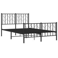 Bedframe met hoofd- en voeteneinde metaal zwart 120x200 cm - thumbnail