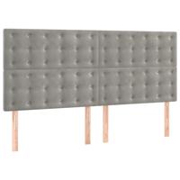 Bedframe zonder matras 160x200 cm fluweel lichtgrijs - thumbnail