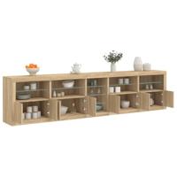 Dressoir met LED-verlichting 283x37x67 cm sonoma eikenkleurig - thumbnail
