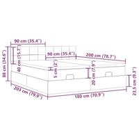 Ottoman bed met matrassen 180x200cm stof lichtgrijs - thumbnail