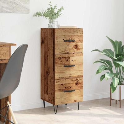 Dressoir met lade Oud hout 34 x 34.5 x 90 cm Bewerkt hout Dressoir met lade Oud hout 34 x 34.5 x 90 cm Bewerkt hout