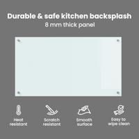 VidaXL Keuken achterwand wit 90 x 50 cm gehard glas - thumbnail