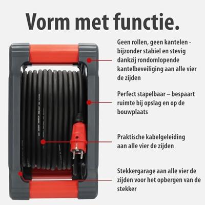 Brennenstuhl Professional Bouwplaats kabelhaspel | KA 3200 5 | IP44 | 33m | H07RN-F 3G2.5 - 9202330110 Brennenstuhl Professional Bouwplaats kabelhaspel | KA 3200 5 | IP44 | 33m | H07RN-F 3G2.5 - 9202330110