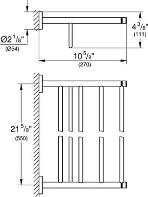 Grohe Essentials Handdoekrek 60,4x27x11,1 cm Hard Graphite